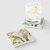 レースのエキゾチックな鳥 ストーンコースター (横)