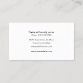レースのエレガントな美容院の名刺 名刺 (裏面)