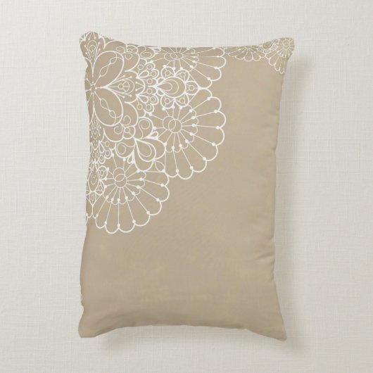 レースのオーナメントが付いているレトロの背景 アクセントクッション (裏面(縦))