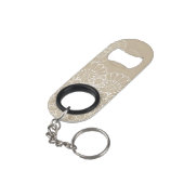 レースのオーナメントが付いているレトロの背景 キーホルダー栓抜き (裏面アングル)