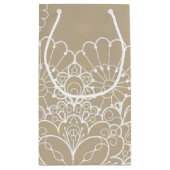 レースのオーナメントが付いているレトロの背景 スモールペーパーバッグ (裏面)