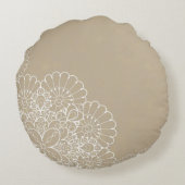 レースのオーナメントが付いているレトロの背景 ラウンドクッション (裏面)
