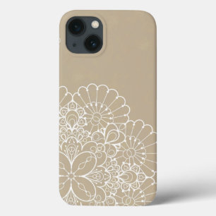 レースのオーナメントが付いているレトロの背景 iPhone 13ケース