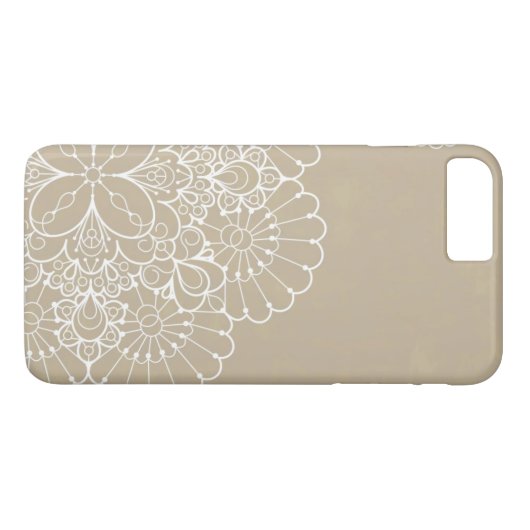 レースのオーナメントが付いているレトロの背景 Case-Mate iPhoneケース (裏面(横))