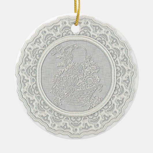 レースのオーナメント セラミックオーナメント (正面)