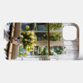 レースのカーテンとチューリップのある窓 Case-Mate iPhoneケース (裏面 (横))