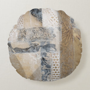 レースのコラージュI ラウンドクッション