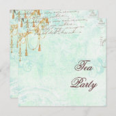 レースのスクロールとタッセルの招待状 招待状 (正面/裏面)