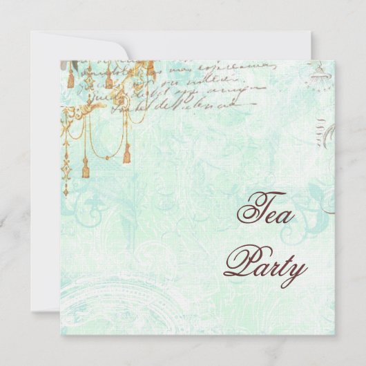 レースのスクロールとタッセルの招待状 招待状 (正面)