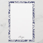 レースのダマスク織のパーソナライズな文房具 便箋 (正面)