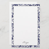 レースのダマスク織のパーソナライズな文房具 便箋 (正面/裏面)