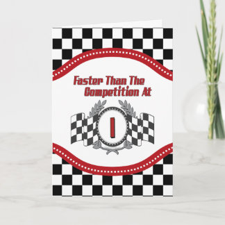 レースのテーマ1歳の誕生日 カード