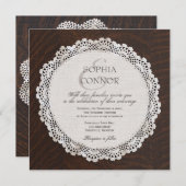 レースのドイリーを使った結婚式の招待状 招待状 (正面/裏面)