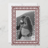 レースのドイリー ヴィンテージスタイルの写真結婚式 セーブザデート (裏面)