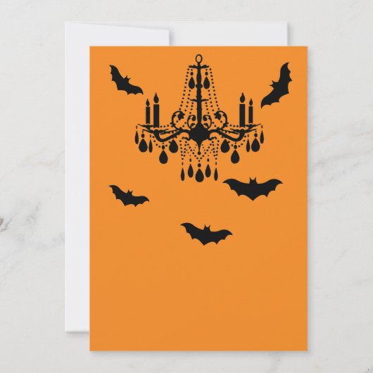 レースのハロウィンのオレンジくもおよび招待状 招待状 (裏面)