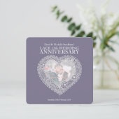 レースのハート型 13周年 パーティー招待状 招待状 (スタンド正面)