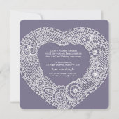 レースのハート型 13周年 パーティー招待状 招待状 (裏面)