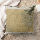 レースのバーラップのタンポポの蝶ヴィンテージの芸術 クッション (ブランケット)