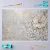 レースのパティーナとフローラのエンボス 薄葉紙 (クラフト)