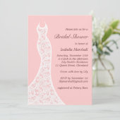 レースのピンクの結婚前お披露目招待状 招待状 (スタンド正面)