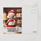 レースのフックとカップケーキの誕生日 ポストカード (裏面)