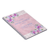 レースのブライダルシャワーのヴィンテージのビクトリアンな花 ノートブック (右側)