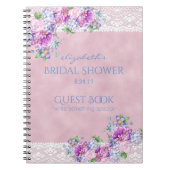 レースのブライダルシャワーのヴィンテージのビクトリアンな花 ノートブック (正面)
