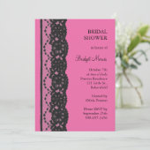 レースのブライダルシャワー（フューシャ） 招待状 (スタンド正面)