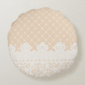 レースのボーダー ラウンドクッション (裏面)