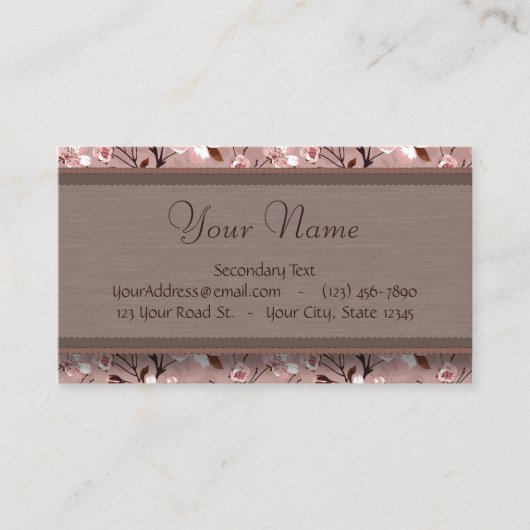 レースのモノグラムが付いている桜 名刺 (正面)