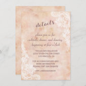 レースのローズ オールドペーパー ウェディング 詳細 レセプション エンクロージャーカード (正面/裏面)