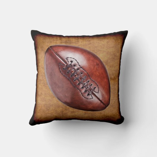 レースの上の終わりのクールなヴィンテージのフットボールの枕 クッション (裏面)