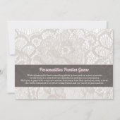 レースの下着 ブライダルシャワーの招待状 招待状 (裏面)