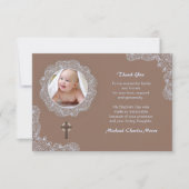 レースの円の写真のサンキューカード サンキューカード (正面)