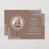 レースの円の写真のサンキューカード サンキューカード (正面/裏面)