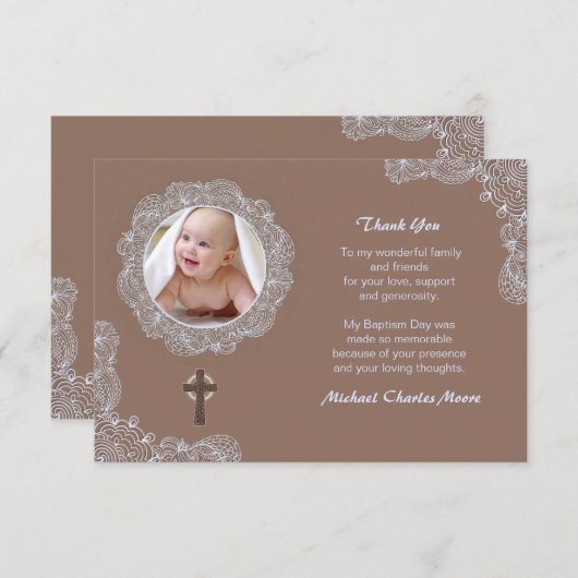 レースの円の写真のサンキューカード サンキューカード (正面/裏面)