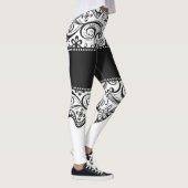 レースの利得の白黒のレースのようなレギング レギンス (右)