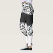 レースの利得の白黒のレースのようなレギング レギンス (左)