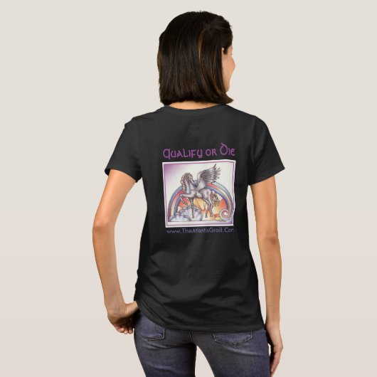 レースの女の子-紫色-ペガソスのTシャツ Tシャツ (裏面フル)