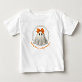 レースの幽霊とリースと星の弓 ベビーTシャツ (正面)