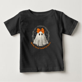レースの幽霊とリースと星の弓 ベビーTシャツ