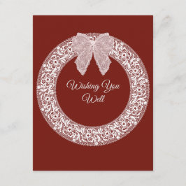 レースの弓の付いたウエディングインナーカード エンクロージャーカード
