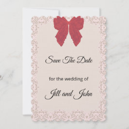 レースの弓の結婚式日程カード