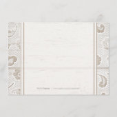 レースの木の素朴なカントリーウェディングの宿泊施設 エンクロージャーカード (裏面)