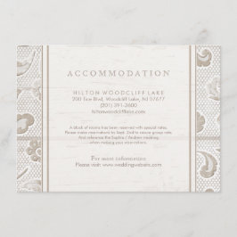 レースの木の素朴なカントリーウェディングの宿泊施設 エンクロージャーカード