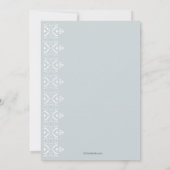 レースの枠線が付いた青い宗教的な招待状 招待状 (裏面)