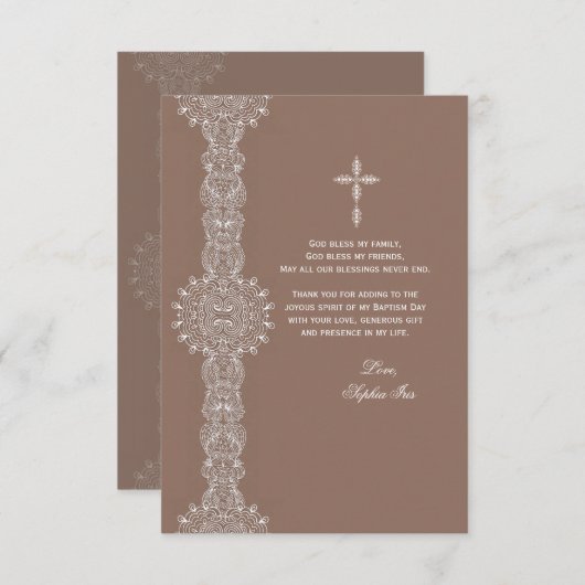 レースの柱はノート感謝していしています サンキューカード (正面/裏面)