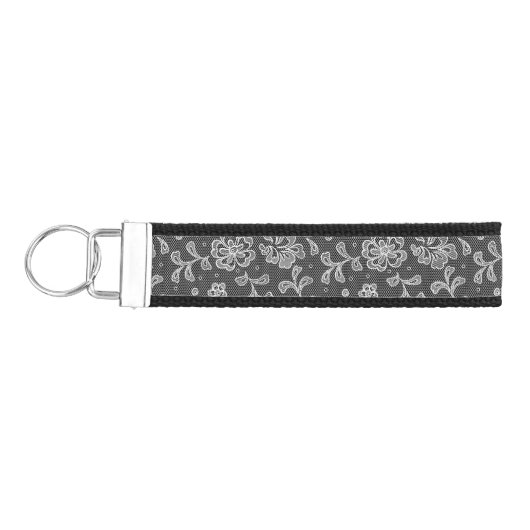 レースの生地パターン1 リストバンドキーホルダー (鍵左)
