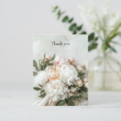 レースの白い芍薬の花束 サンキューカード (スタンド正面)