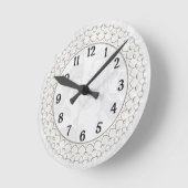 レースの真珠そして金の金属線条細工 ラウンド壁時計 (傾斜)